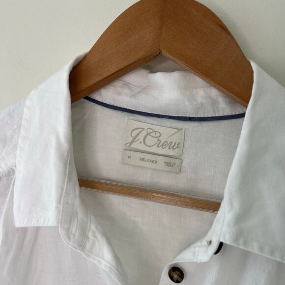 J. Crew Baird McNutt Irish Linen Short Sleeved Relaxed Fit Button Down Top - Picture 8 of 10